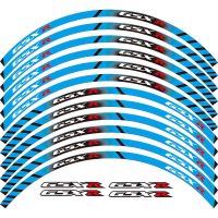 12 X หนาขอบด้านนอกสติกเกอร์แต่งล้อมอเตอร์ไซค์ Stripe รูปลอกรูปล้อ FIT SUZUKI GSXR 250 400 600 1000 750 GSXR1000R GSXR1000 GSXR600 750