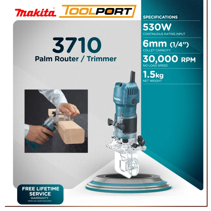 Makita 3710 Palm Router / Trimmer 1/4" (530W) [ TOOLPORT ] Lazada PH