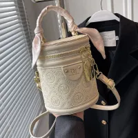 High-end niche bag for women 2023 new popular fashion cylindrical portable shoulder bucket bag white crossbody bag 【JYUE】