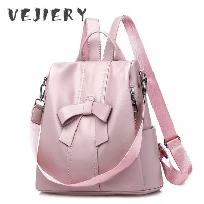 PU Soft Women School Backpacks Female Business Bags Fashion Bow School Bags for Teenage Girls Bags Casual Ladies Laptop Backpack