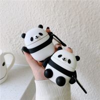 ▦☁ Cute Panda Case for Apple AirPods 1 2 Case Accessories Bluetooth Earphone Protect Cover Bag For airpod case cover with keychain