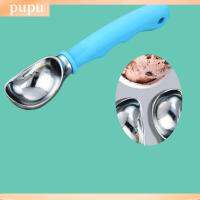 PUPU 2Pcs มีที่จับที่สะดวกสบาย ที่ตักไอศกรีม ทนทานสำหรับงานหนัก โลหะสำหรับตกแต่ง เกล็ดไอศครีมน้ำแข็ง ใช้งานได้จริง สีดำและสีฟ้า เจลาโต้แข็งแช่แข็ง