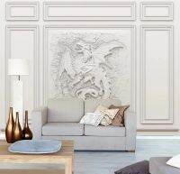 卐☾♂ Custom Wallpaper Mural Abstract Embossed Dragon White Wall Background Wall 3d Wallpaper обои