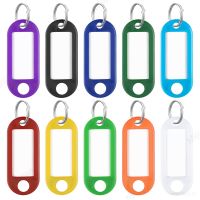 10pcs/Set Colorful Plastic Key Chain Writable Luggage ID Tags Hotel Label Tag Identifiers Keychain for Name Number 10 Colors Key Chains