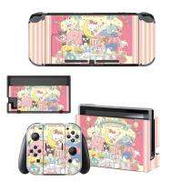 สติกเกอร์ป้องกันสติกเกอร์ไวนิล3ชิ้น Sanrio My Melody Skins สำหรับ Nintendo Switch NS คอนโซล + ตัวควบคุม + แท่นวางสติกเกอร์