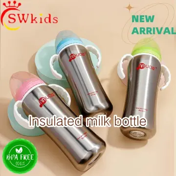 240ml Stainless Steel Thermos Baby Feeding Milk Water Bottle with