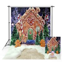 【 A Hot 】 WinterTree ฉากหลัง Gingerbread DollSnowflake Baby Shower การถ่ายภาพพื้นหลัง Photo Studio Photozone Props