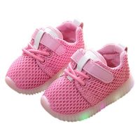 Kids fashion LED Light Uni Lace Up Luminous Casual Shoes Sportswear Sneaker