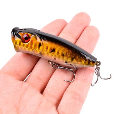 1Pcs Fishing Lures 6.5cm12g Topwater Popper Bait 5 Color Hard Bait Artificial Wobblers Plastic Fishing Tackle with 6# Hooks