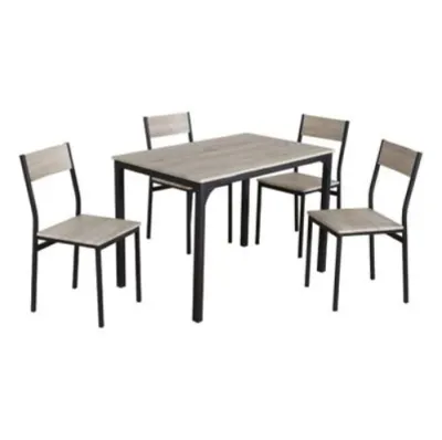4 seats square dining table set ( 1 table+ 4 chairs) size 110 x 70 x 76 cm. - natural