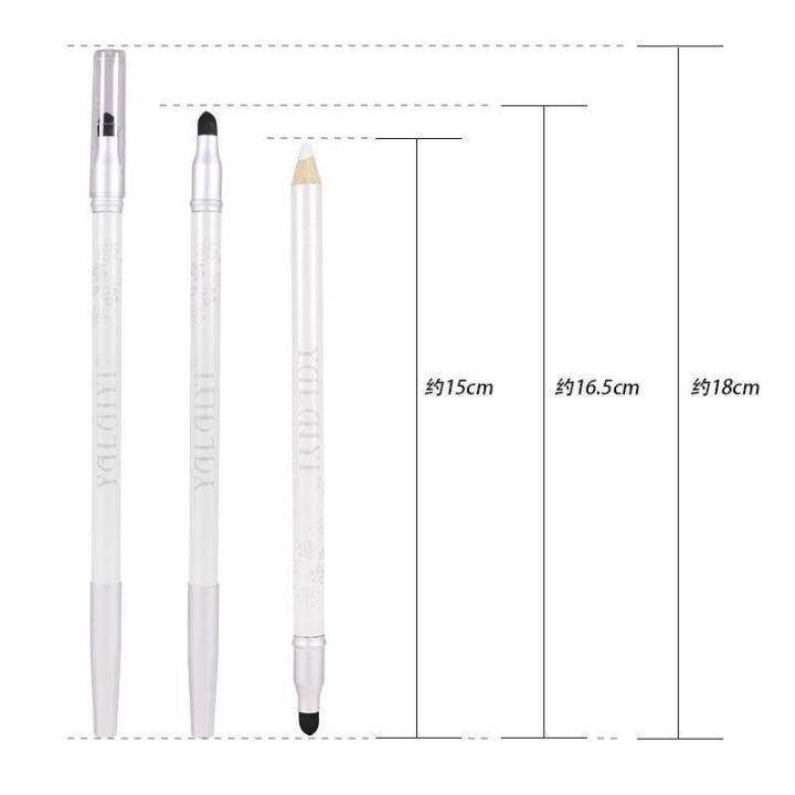 white-ดินสอเขียนขอบตาพร้อมหัวฟองน้ำ-perfect-double-head-cosmetic-pencil-เนื้อครีมแบบเหลา-เขียนง่ายเพื่อความสว่างสดใส