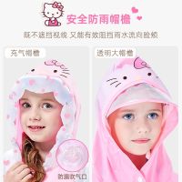 [READY STOCK] HELLO Childrens raincoat girl child student cartoon princess with schoolbag bit baby waterproof poncho raincoat