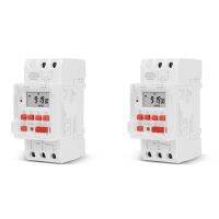 2X SINOTIMER TM919B 220V 30A Programmable Digital Timer Switch DIN Automatic Cycle Timing Controller for Lights,Fans