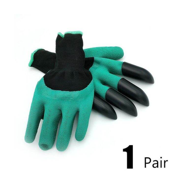 4-8-hand-claw-digging-rubber-gloves-gardening-planting-durable-labor-protection-weeding