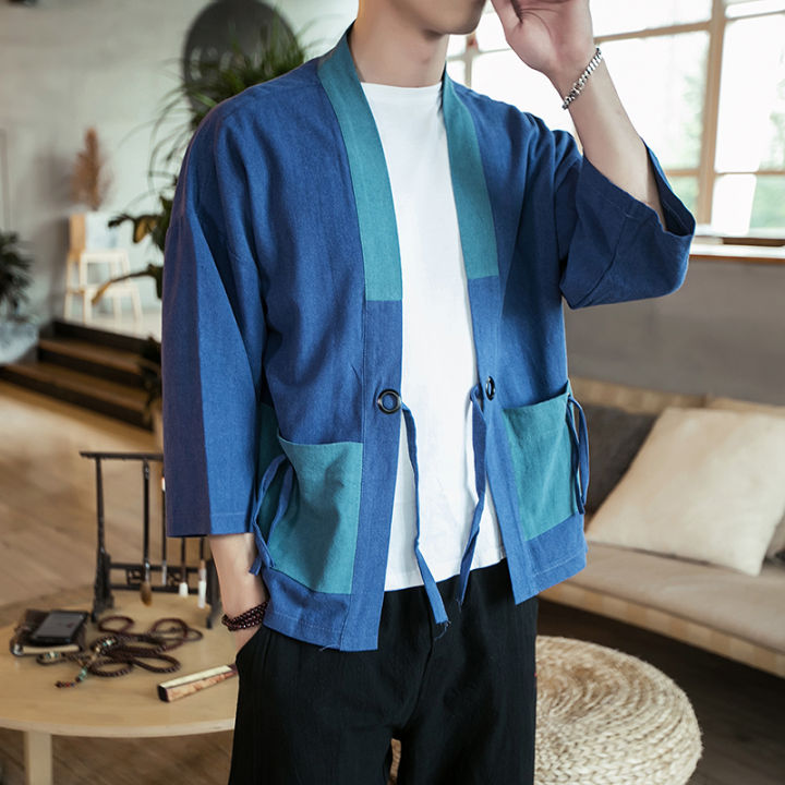 เสื้อคาร์ดิแกน-kimono-jepun-harajuku-lelaki-kapas-kimono-haori-yukata-tradisional-lelaki-jepun-samurai-pakaian-plus-saiz-xxxxxl