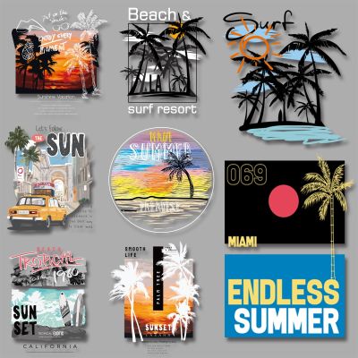 【YF】✕  Beach  ENDLESS   CALIFORNIA  Iron Transfer Stickers Printed Decoration