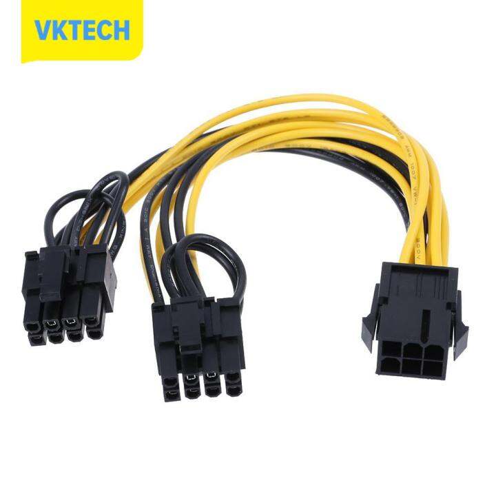 6Pin Port to Dual 8(6+2)Pin Port Splitter Power Cable for Graphic Cards ...