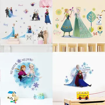 Cute Anna and Elsa Frozen movie wallpaper for kids room