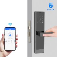 【LZ】 TTLock APP Controle Remoto Impressão Digital Inteligente Senha IC RFID Bloqueio do Cartão com Chave Liga de Alumínio 5050