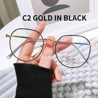 【Support wholesale】COD (San9)Fashion Vintage Logam Bingkai Kacamata Wanita Pria Anti Cahaya Biru Bulat Kacamata Membr Kacamata Optical Spectacle Eyeglass