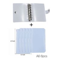 Aasjbofa A6 A7ขนาดใส PVC Binder กระเป๋า6-Ring Loose-Leaf Planner Notebook เติมกระเป๋าใสนุ่ม Binder Cover