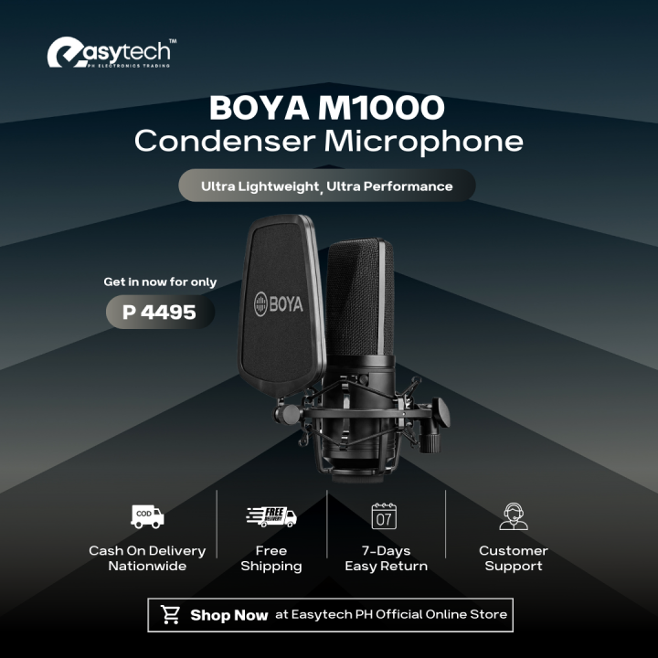 BOYA BYM1000 Large Diaphragm Condenser Microphone 3 Polar Pattern Low