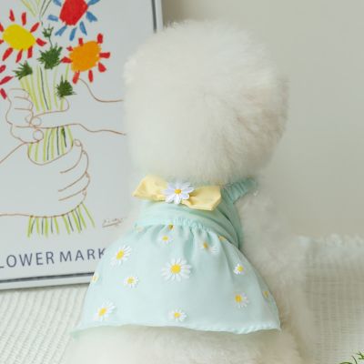 Pet Dress Summer clothes Pet Vest Dog Clothes Summer Style Teddy Pullover Than Bear Pretty Puppy Flower Clothes Teddy Skirt Dresses