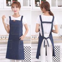 ❀ Internet Popular Denim Stylike Apron Korean Adjustable Kitchen Apron Work Clothes