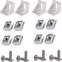 2020 Series Aluminum Profile Connector Set, 20pcs Corner Bracket,40pcs T-slot Nuts, 40pcs M5x8 Mm Hex Socket Cap Screw Bolt For 6mm Slot Aluminum Profile Accessories