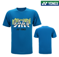 Yonex 2023เสื้อผ้าแบดมินตันของผู้ชายเสื้อยืดชุดออกกำลังกายแขนสั้นสำหรับสตรีใหม่ชุดเล่นเทนนิสเสื้อวอลเลย์บอลอากาศชุดที่แห้งเร็ว