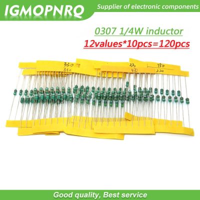 12values each 10pcs=120pcs 0307 1/4W 0.25W inductor  1uH 1MH component sample Assorted kit 1UH 10UH 22UH 33UH 47UH 100UH 1MH