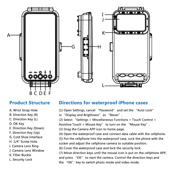 puluz-45m-147ft-เคสดำน้ำกันน้ำถ่ายวิดีโอฝาครอบใต้น้ำสำหรับ-iphone-13-series-iphone-12-series-iphone-11-series-iphone-x-series-iphone-8-amp-7-iphone-6s-ios-13-0หรือสูงกว่ารุ่น-iphone