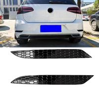 2Pcs Car Styling Honeycomb Tail Rear Fog Lamp Cover Trim Sticker Automobile Rear Fog Lamp Sticker for Golf 7.5 MK7.5 Rear Bar Bumper Reflector Strips