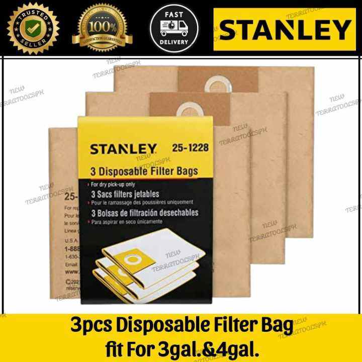 STANLEY 3pcs Disposable Filter Bags (251228N) Fits to 3&4 Gallon