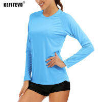 KEFITEVD Quick Dry Women S UPF 50 Long Sleeve T-Shirts Skin Sunuv Protection Swim Outdoor Hiking Shirts Tops Girls Ladies