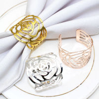 Creative Napkin Ring Table Setting Decoration Kitchen Furniture Hotel Rose Napkin Button Gold Mouth Cloth Ring