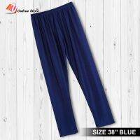 MU UNI SELUAR TIGHT LICIN DEWASA SPORT PANTS FITNESS BLUE &amp; BLACK SELUAR TIGHT STRETCHABLE SAIZ 18"L - 38"XL