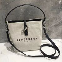 Longchamp bag New canvas bucket bag portable shoulder crossbody bag womens small bamboo bag