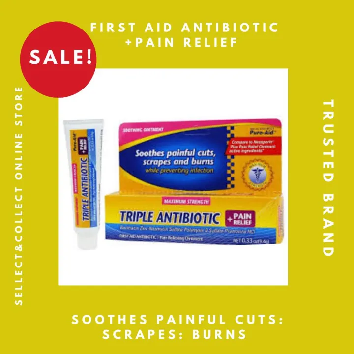 AUTHENTIC PUREAID TRIPLE ANTIBIOTIC OINTMENT WITH PAIN RELIEF, FIRST
