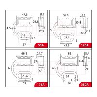 [HOT JJRQQZLXDEE 574] ฝุ่น50A 120A 175A 350A 600V Pole Power Connector อุปกรณ์เสริมฝุ่นสำหรับ2แบตเตอรี่ Pin Connector ปลั๊กยาง