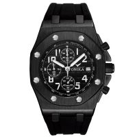 [COD] Oneola Hot Sale Classic High-End Fashion Men S Silicone Strap Casual Waterproof Multifunctional Chronograph Watch