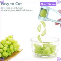 Moon Grape Slicer เครื่องหั่นมะเขือเทศอุปกรณ์ครัวขนาดเล็กสลัดผลไม้ Splitter Artifact เครื่องมือตัดองุ่นสำหรับงานแต่งงานครัวเชอร์รี่