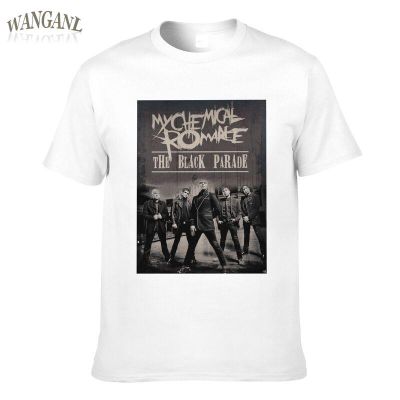เสื้อยืดพิมพ์ลายแฟชั่น เสื้อยืดแขนสั้นลําลอง ผ้าฝ้าย พิมพ์ลาย Rock Style My Chemical Romance สีขาว แฟชั่นสําหรับผู้ชาย 2  0JGU