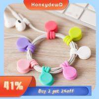 HONEYDEWD 1/5/10 Pcs Random Color มัลติฟังก์ชั่น ไม้แขวนเสื้อ ซิลิโคน ที่ม้วนสายไฟ ที่เก็บสาย คลิปหูฟัง ที่ยึดแม่เหล็ก