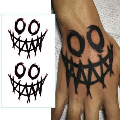 1pcs Black Temporary Tattoo Stickers Waterproof Long Lasting Rose Clown Body Art Tattoos Unisex Water Transfer Arm Finger Tatoo