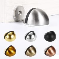 Stainless Steel Magnetic Door Touch Punch-free Door Stopper Magnetic Suction Rubber Semi-circle Anti-collision Door Stop Decorative Door Stops