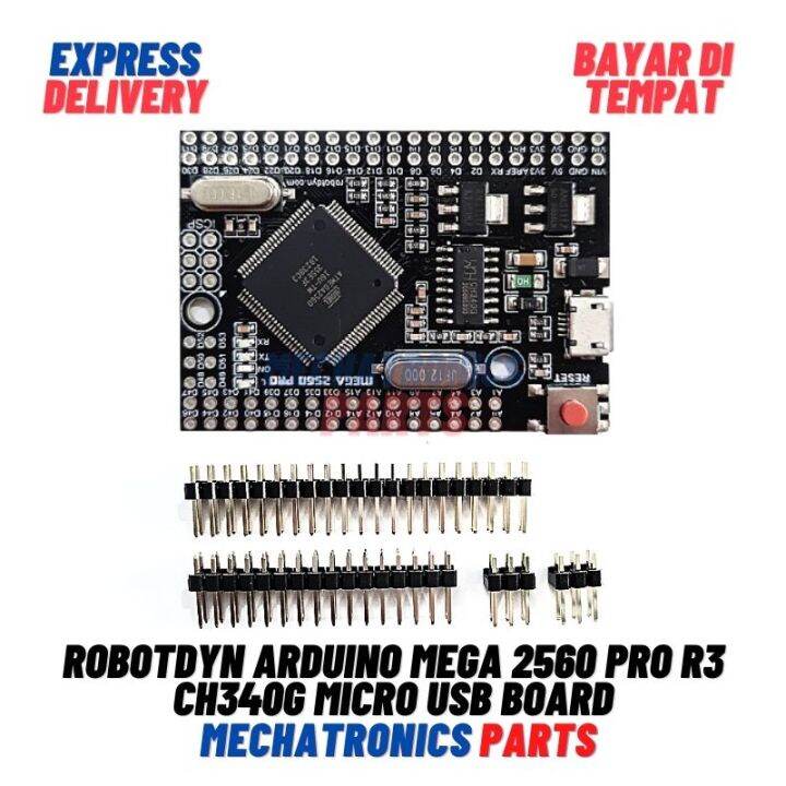 [BRD-0020] ROBOTDYN ARDUINO MEGA 2560 PRO CH340 MICRO USB | Lazada ...