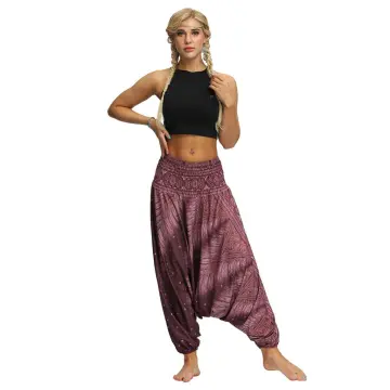 Amazon.com: Boho Pants Harem Pants Yoga Trousers for Woman Bohemian Beach  Pants (Large, Ayara Black) : Clothing, Shoes & Jewelry