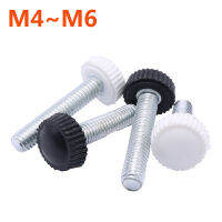 Carbon Steel M4 M5 M6 Small Round Plastic Head with Knurled Thumb Screw White Black Nylon Bakelite Thumb Scree Bakelite Knoba