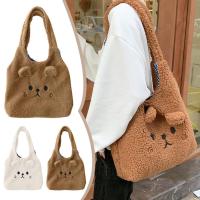 Cute Plush Tote Large Capacity Fluffy Shoulder Bag And Resistance Excellent Durability C7X2